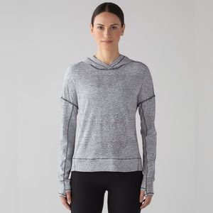 Lululemon Squad Goals Hoodie Sheer Luon Pebble Jacquard White Black Pullover 2